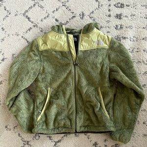 The North Face | fleece zip up jacket lime accent sage green